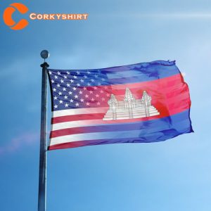 Cambodian And American Hybrid Flag
