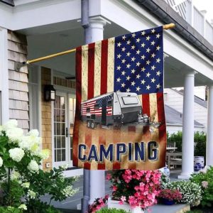 Camper Van American Memorial Flag