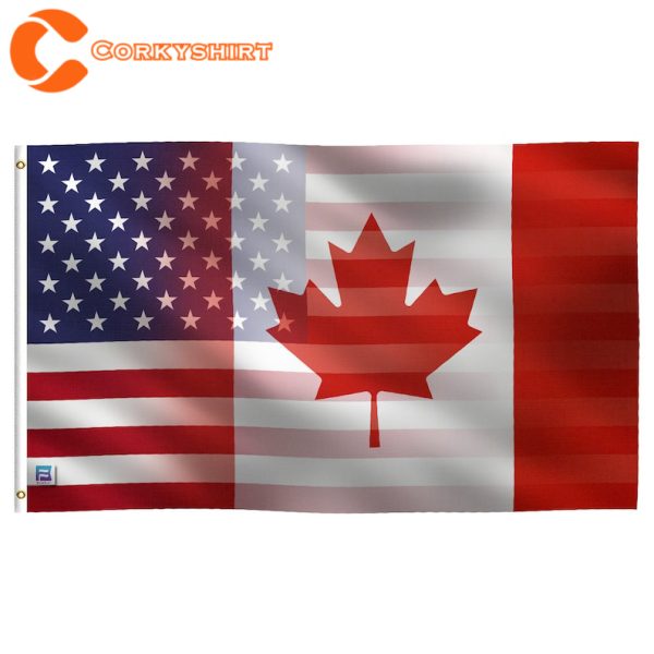Canadian And American Hybrid Flag