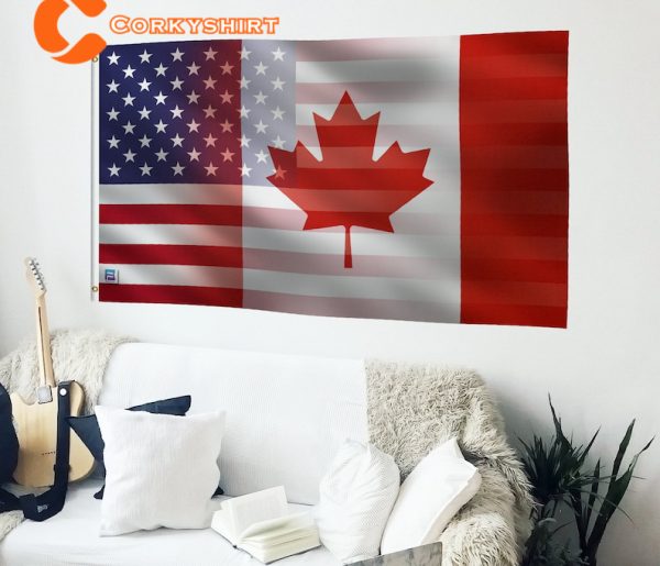 Canadian And American Hybrid Flag