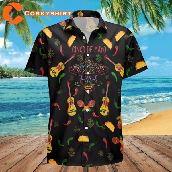 Cinco De Mayo Tacos Cute Mexican Fiesta Aloha Black Hawaiian Shirt