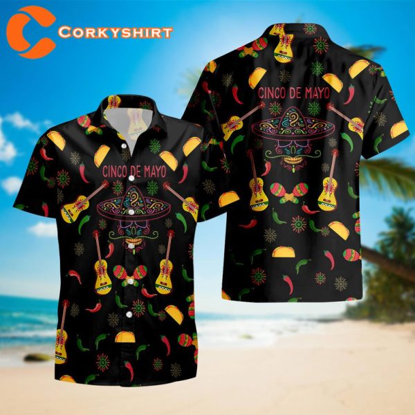 Cinco De Mayo Tacos Cute Mexican Fiesta Aloha Black Hawaiian Shirt