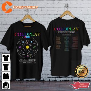 Coldplay Tour 2023 Music Of The Spheres World Tour Tee Shirt