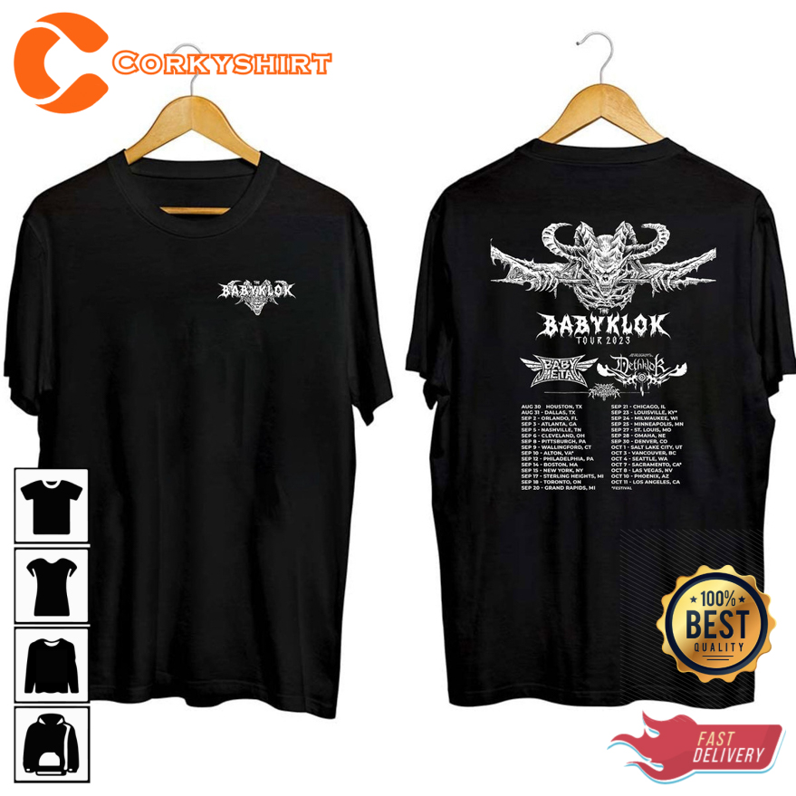 Dethklok Babymetal Babyklok Tour 2023 Double Side T-shirt - Corkyshirt