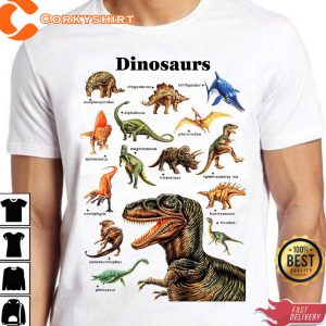 Dinosaurs T Rex Triceratops Stegosaurus Megalosaurus T-Shirt