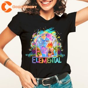 Elemental 2023 Movie Fire Water Air And Earth Unisex T-shirt
