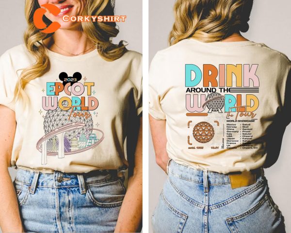 Disney Epcot Drink Around The World Tour Concert Shirt