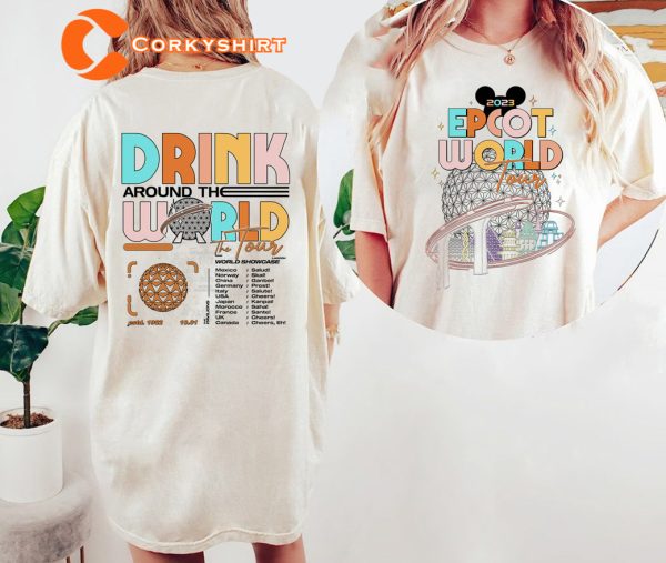 Disney Epcot Drink Around The World Tour Concert Shirt