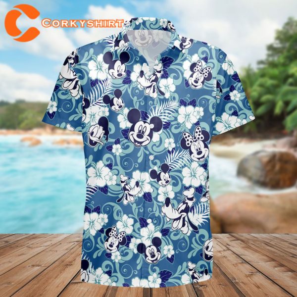 Disney Mickey Mouse Floral Summer Disney Crew Aloha Hawaiian Shirt