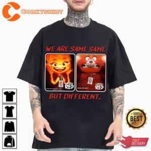 Disney We Are Same Same But Different Elemental and Turning Red T-Shirt