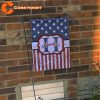 Distressed American Star and Stripes Monogrammed Hardin Garden Flag