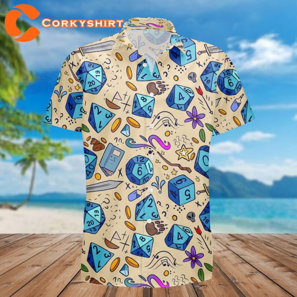 Dnd Dice Sword BDnd Dungeons and Dragons Aloha Summer Hawaiian Shirt