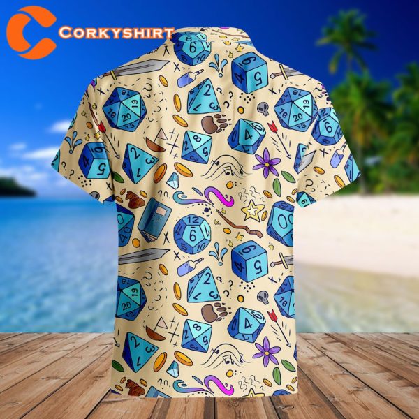 Dnd Dice Sword BDnd Dungeons and Dragons Aloha Summer Hawaiian Shirt