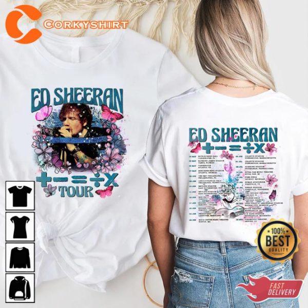 Ed Sheeran Bad Habits Tour Butterfly The Mathematics Sheerios T-Shirt