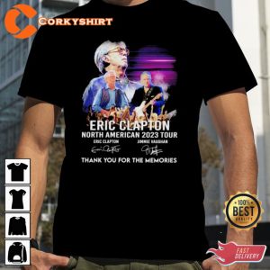 Eric Clapton North American 2023 Thank For The Memories Signatures T-Shirt