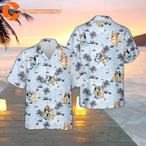 Kids Bluey Button Up Hawaiian Shirt