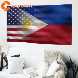 Filipino And American Hybrid Flag