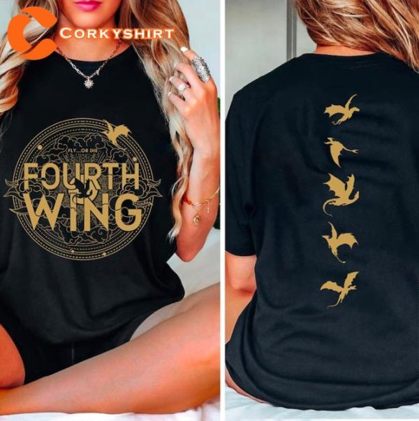 Fourth Wing 2 Sided Dragon Rider Basgiath War College T-Shirt