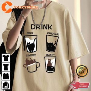 Funny Cat Drink Gift For Cat Lover T-shirt