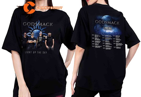 Godsmack Tour 2023 Shirt Light Up The Sky Concert T-shirt