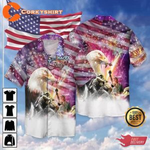 Happy 4th July Independence Day God Bless America Eagle Hawaiian Shirt