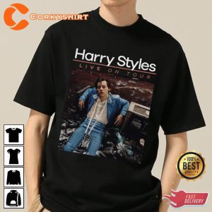 Harry Styles Live On Tour Poster Vintage One Direction Singer T-Shirt
