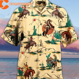 Horse Cowboys Lovers Kentucky Derby Summer Beach Hawaii Aloha T-Shirt