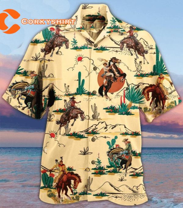 Horse Cowboys Lovers Kentucky Derby Summer Beach Hawaii Aloha T-Shirt