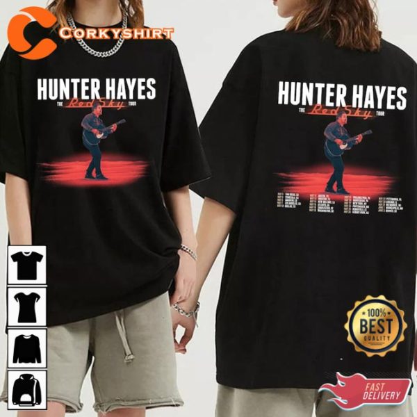 Hunter Hayes The Red Sky Tour 2023 Music Fan Shirt Concert Gift