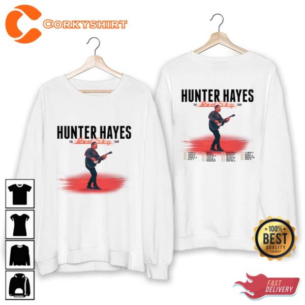 Hunter Hayes The Red Sky Tour 2023 Music Fan Shirt Concert Gift