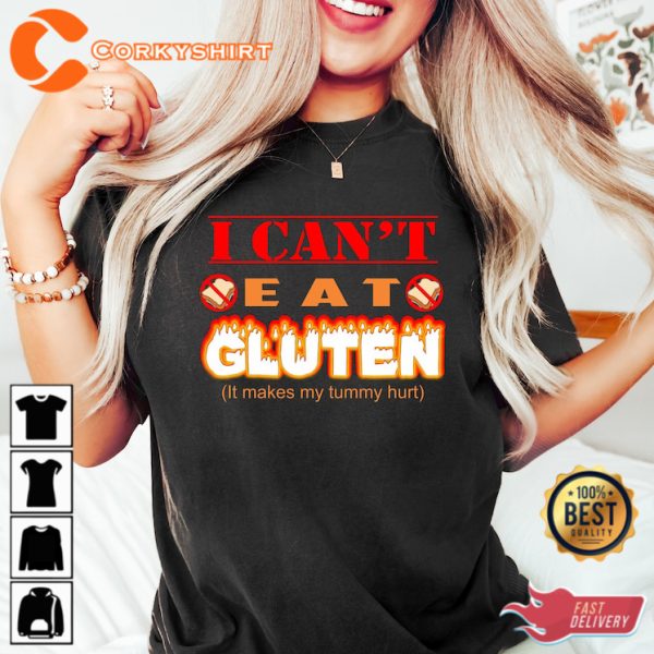 I Cant Eat Gluten Shirt Funny Trendy Aesthetic Gift For Fan