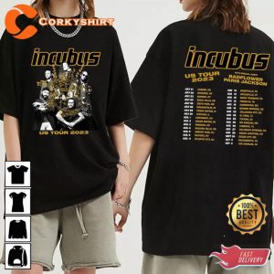 Incubus Band US Summer Tour 2023 Rock Band Fan Shirt Concert Gift