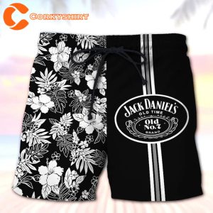 Jack Daniels OLD Time Black Hawaiian Shorts