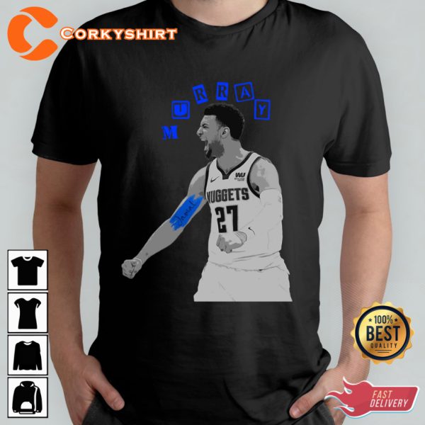 27 Murray Nuggets Denver Blue Arrow The Wildcats Designed T-Shirt