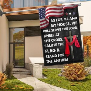 Jesus Cross As For Me And My House We Will Serve The Lord American Flag