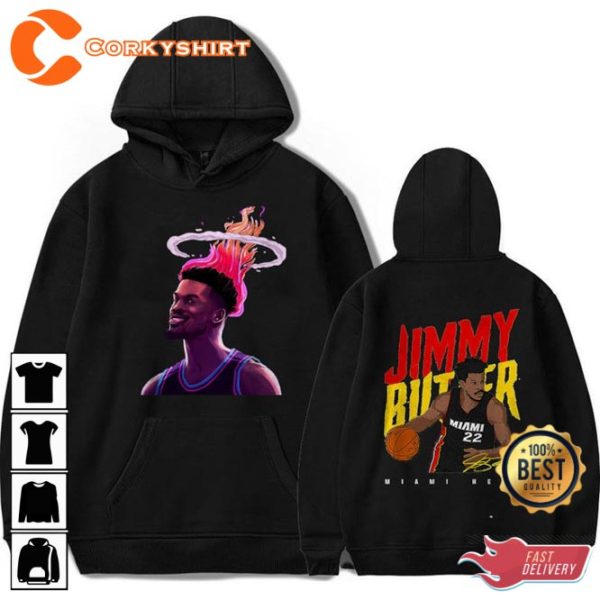 Jimmy Butler Miami Heat 22 Fire Style Designed T-Shirt