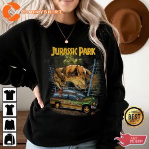 Jurassic Park T rex Break Out Graphic Vintage T-shirt