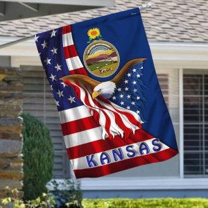 Kansas Eagle American Pride US Symbol Memorial Day Flag