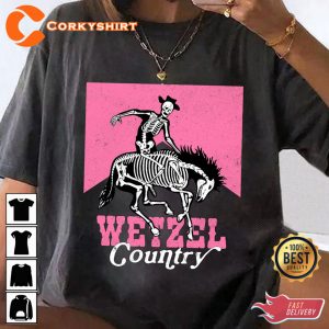Koe Wetzel Countr Music Concert Skeleton Cowboy T-shirt