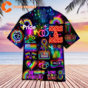 LGBT Gay Pride Month Lesbian Couple Aloha Pride Hawaiian Shirt