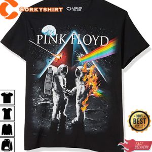 Liquid Blue Pink Floyd Bright Side of The Moon T-Shirt