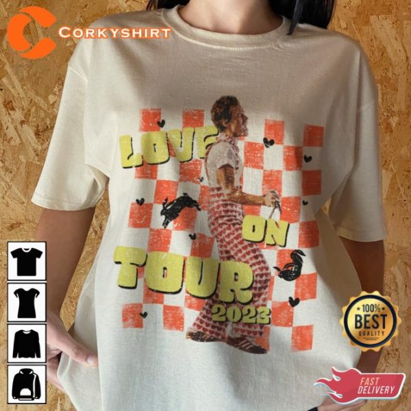 Love On Tour LOT 2023 Checkered Style Fan Gift T-Shirt