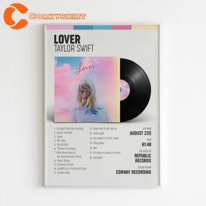 Lover Taylor Album Cover Tracklist Gift For Swifties Poster