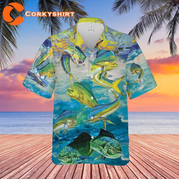 Mahi-mahi Fish Go Fishing On The Ocean Hawaii Vacation Hawaiian Style T-Shirt