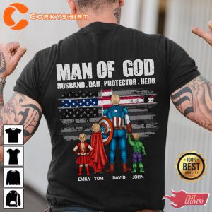 Man Of God Husbband Dad ProtecTor Hero Father’s Day T-Shirt