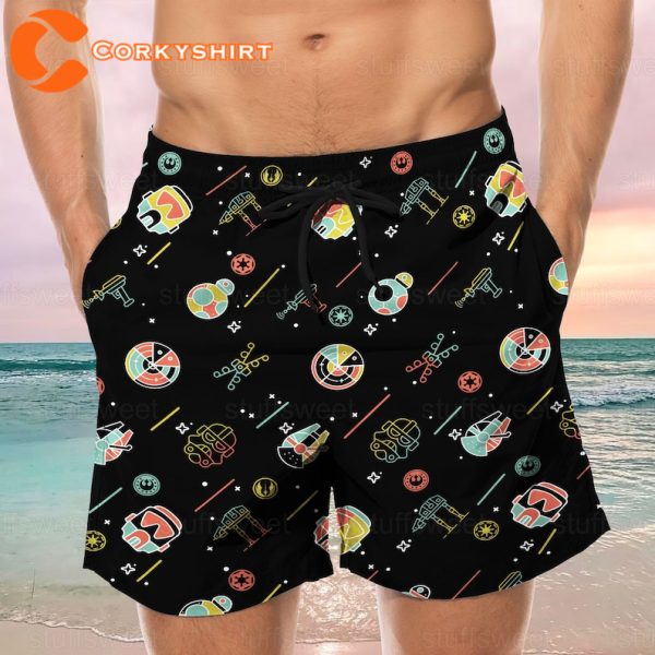 Man Shorts StarWars Beach Spaceship Hawaii Shorts