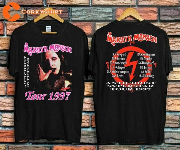 Marilyn Manson Antichrist Superstar Euro Tour 1997 T-Shirt For Fans