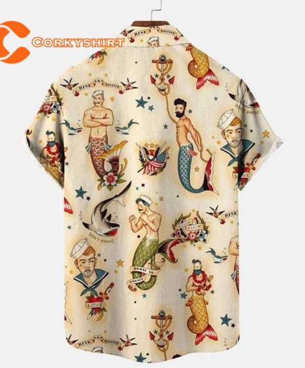 Mermaid Lover Disney Cartoon LGBT Gay Pride Month Hawaiian T-Shirt