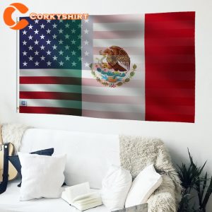Mexican And American Hybrid Flag