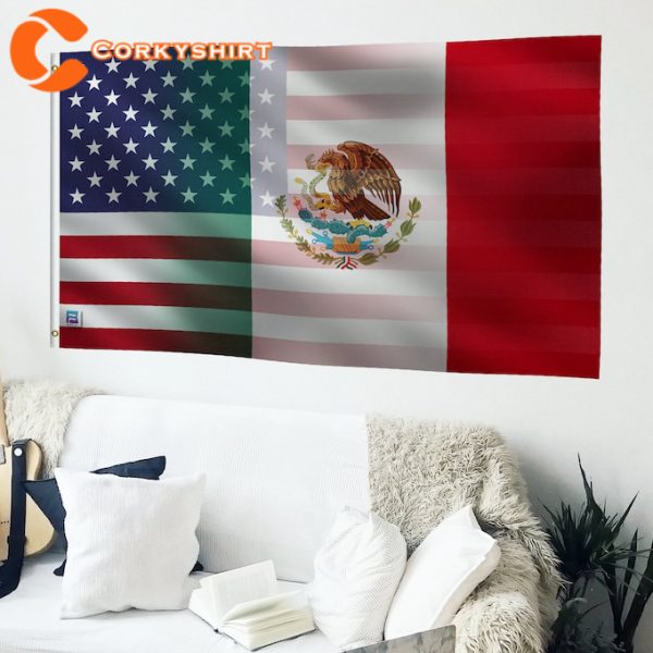 Mexican And American Hybrid Flag